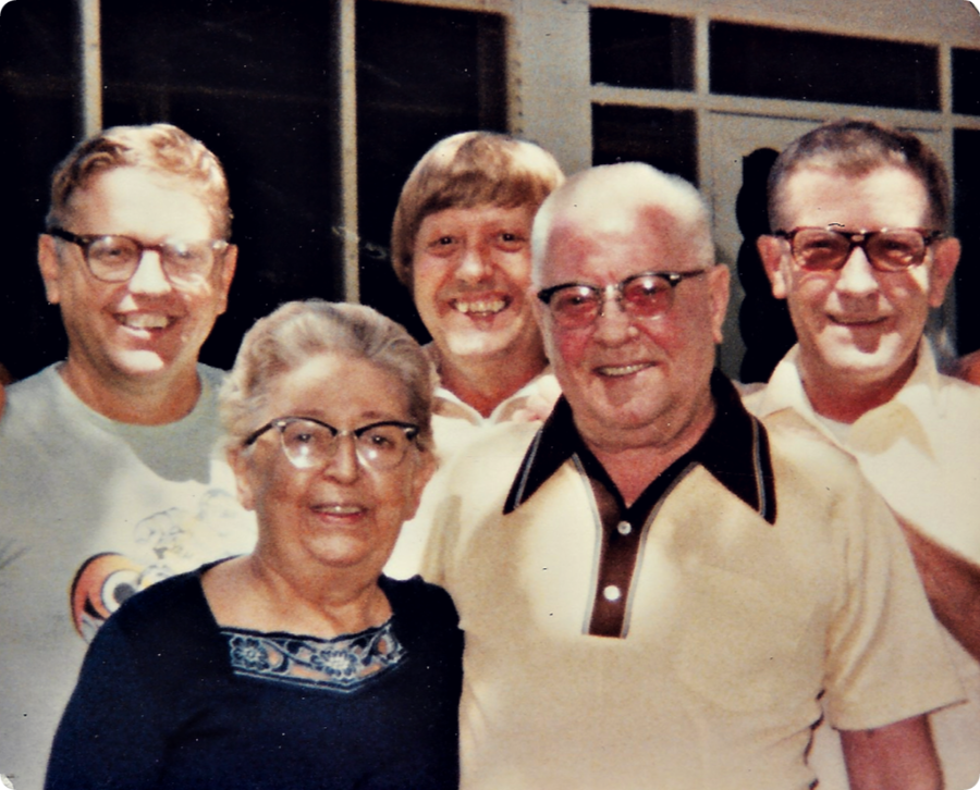 Dum and Pap came together out of tragedy and raised 3 beautiful boys and shaped the family we have today.  This is them in their later years with their boys, including my Pappy on the left.